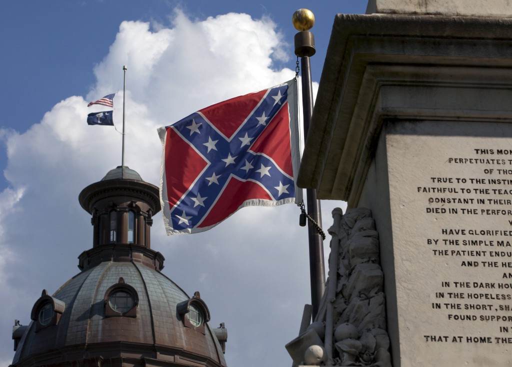 The Confederate flag flying in South Carolina